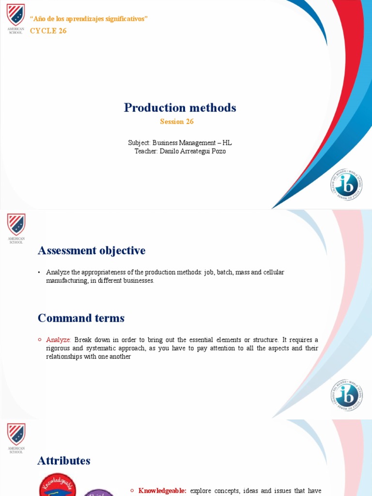 4to IB - Cycle 26 - Production Methods | PDF | Mass Production | Economies