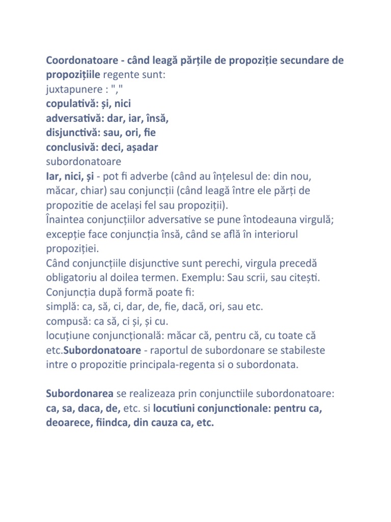 Coordonarea Si Subordonarea | PDF