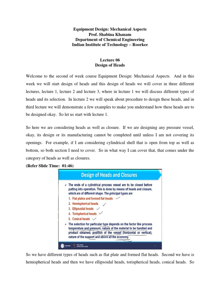 Design of Pressure Vessel Heads An Overview of Head Types and Selection Criteria PDF