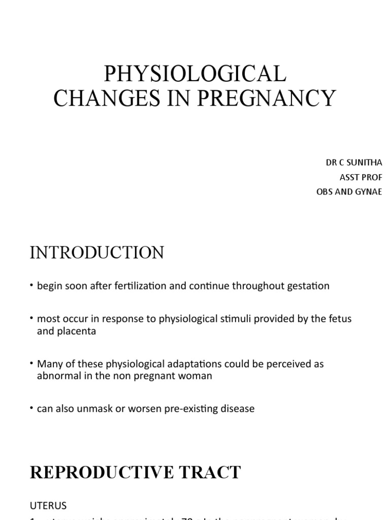 Physiological Changes During Pregnancy | PDF | Coagulation | Blood Pressure