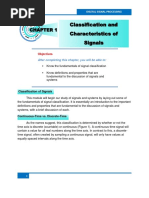 Classification and Characteristics of Signals: Objectives