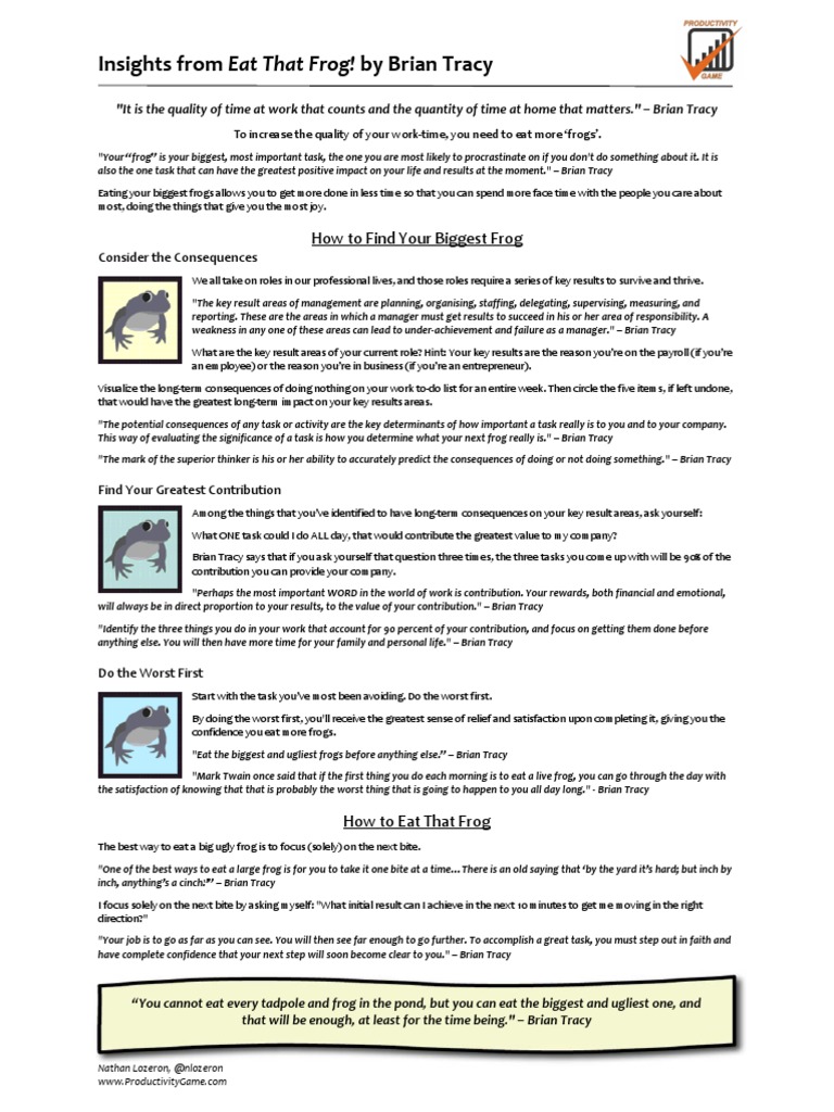Eat That Frog | PDF | Human Nature | Psychology