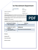 Teacher Recruitment Department: Safir Teaching Practice Lesson Plan