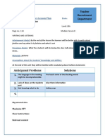 Teacher Recruitment Department: Safir Teaching Practice Lesson Plan