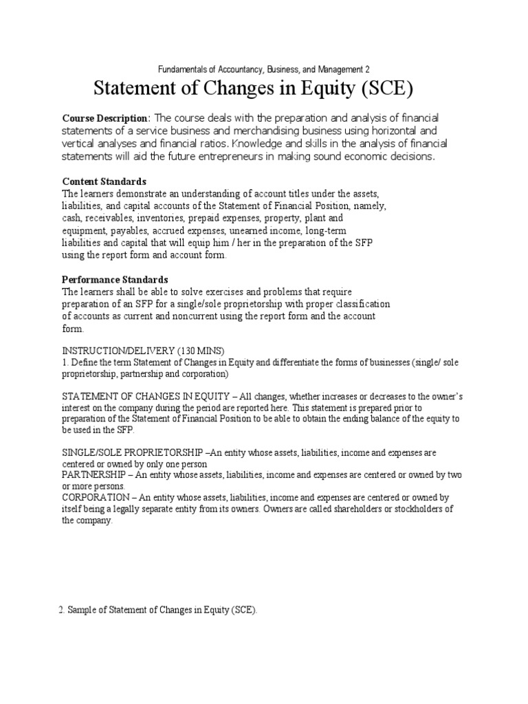 Understanding Statement of Changes in Equity | PDF | Equity (Finance ...