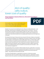The Evolution of Quality Higher Quality Output Lower Cost of Quality