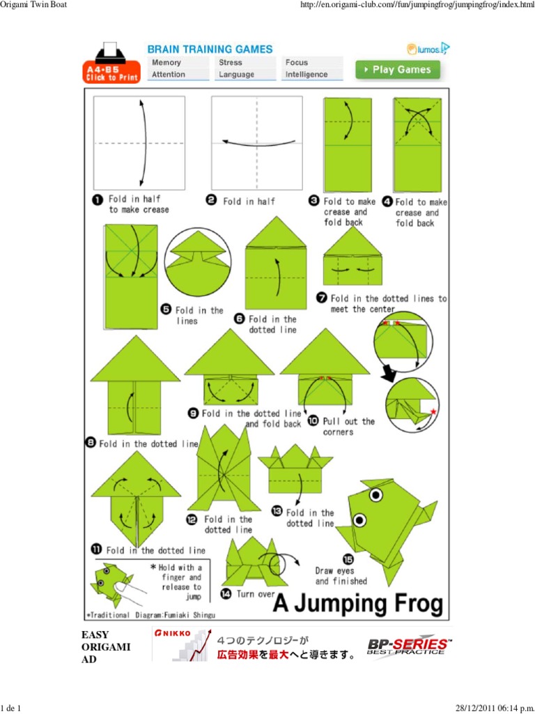 Origami Jumping Frog | PDF