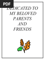 My Beloved: Dedicated To Parents AND Friends