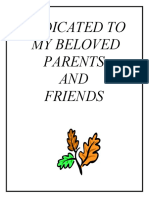 My Beloved: Dedicated To Parents AND Friends