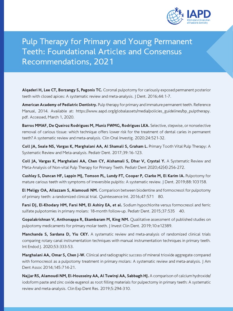 12 - Pulp Therapy For Primary and Young Permanent Teeth | PDF | Health ...
