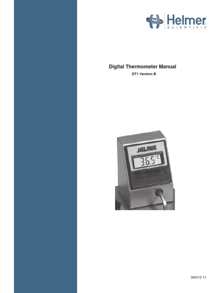 Digital Thermometer Manual DT1 Version B PDF Calibration Thermometer