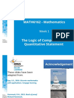 MATH6162 - Mathematics Week 1 Logic