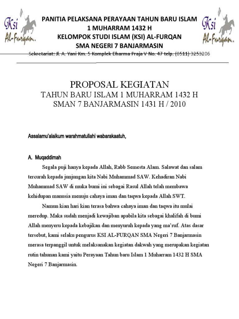 Contoh Proposal Kegiatan Pengajian Mingguan