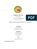 Southeast University: Final Assignment Course Title: Operation Management Course Code: MGT 517