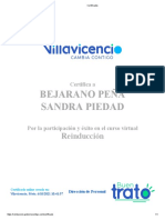 Certificado curso reinducción BEJARANO PEÑA SANDRA