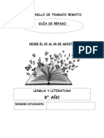 8° Año Lenguaje Cuadernillo de Repaso Trabajo Remoto