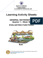 Learning Activity Sheets: General Mathematics Quarter 1 - Week 1B