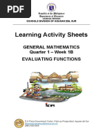 Learning Activity Sheets: General Mathematics Quarter 1 - Week 1B