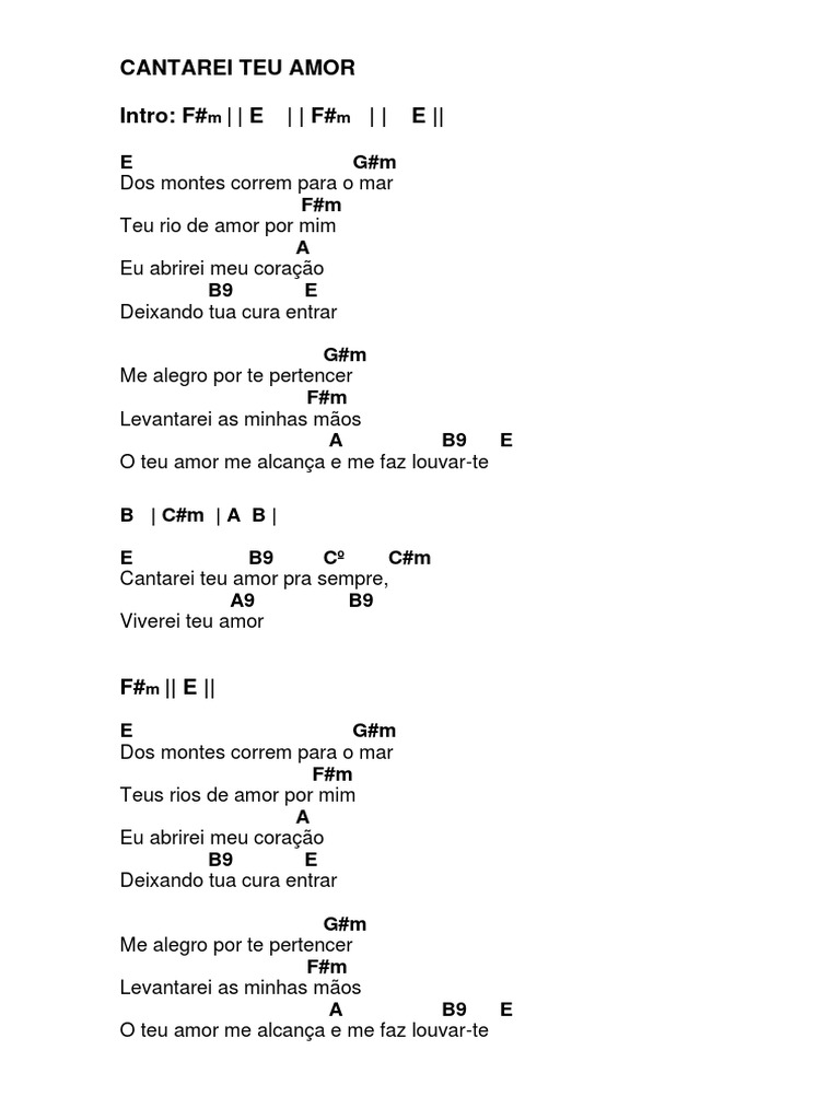 Cantarei Teu Amor Pra Sempre | PDF