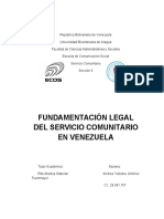Fundamentación Legal Servicio Comunitario Venezuela Andrea Jiménez