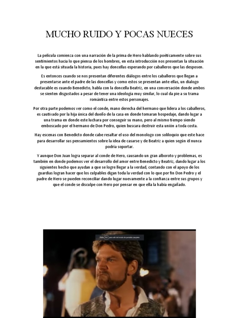 Mucho Ruido y Pocas Nueces | PDF | Monólogo