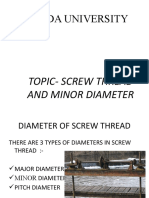 Sharda University: Topic-Screw Thread and Minor Diameter