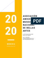 Amigos Del Bellas Artes - Memoria 2020