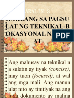 Aralin 3 Hakbang Sa Pagsulat NG Teknikal Bokasyonal Na Sulatin