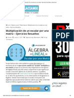 Multiplicación de Un Escalar Por Una Matriz - Ejercicios Resueltos - Laplacianos