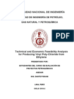 Technical and Economic Feasibility Analysis For Producing Vinyl Poly Chloride From Ethylene