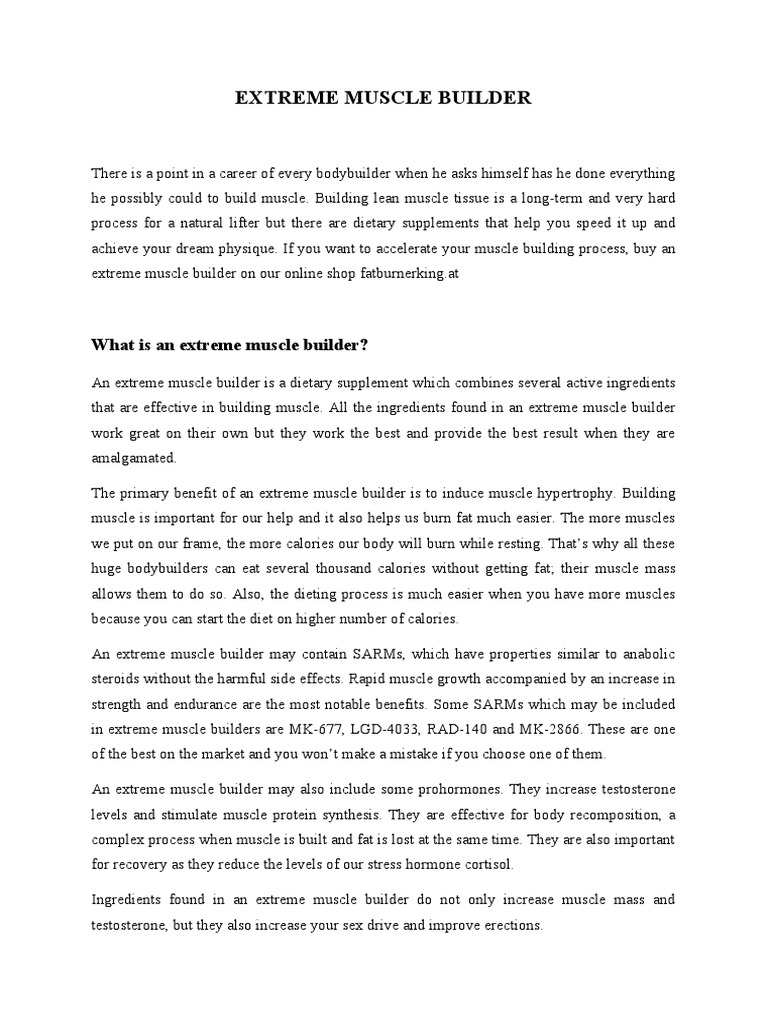 Extreme Muscle Builder | PDF | Muscle Hypertrophy | Muscle