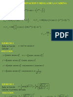 Reglas de Derivacion Y Regla de La Cadena: Ejericio 1