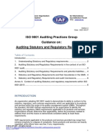 ISO 9001 Auditing Practices Group Guidance On: Auditing Statutory and Regulatory Requirements