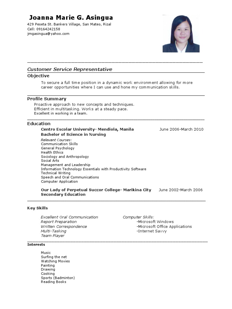 Joanna Resume | PDF | Sociology | Cognition