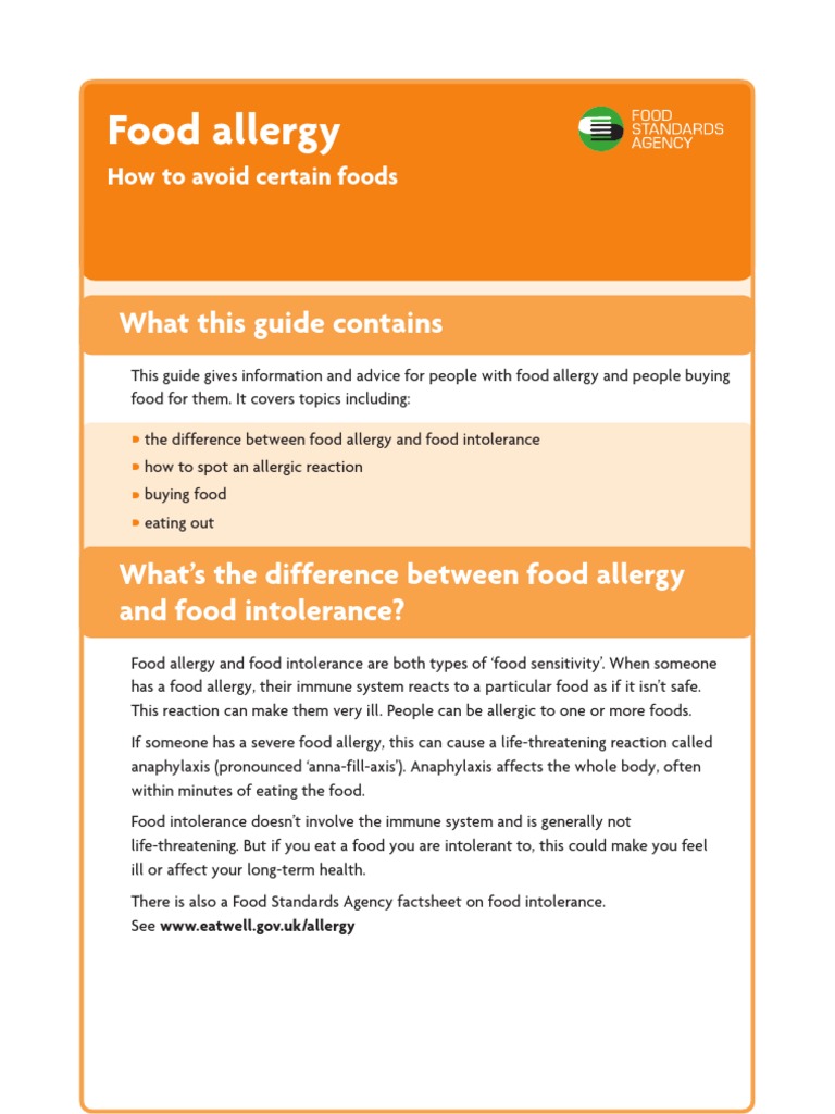 Food Allergy: What This Guide Contains | PDF | Food Intolerance | Allergy