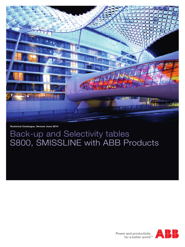 Back-Up and Selectivity Tables: S800, SMISSLINE With ABB Products | PDF ...