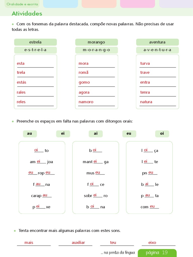 Atividade: Identificação de Palavras Intrusas | PDF | Linguística ...