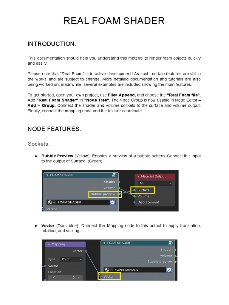Real Foam Shader Documentation | PDF | Texture Mapping | Shader