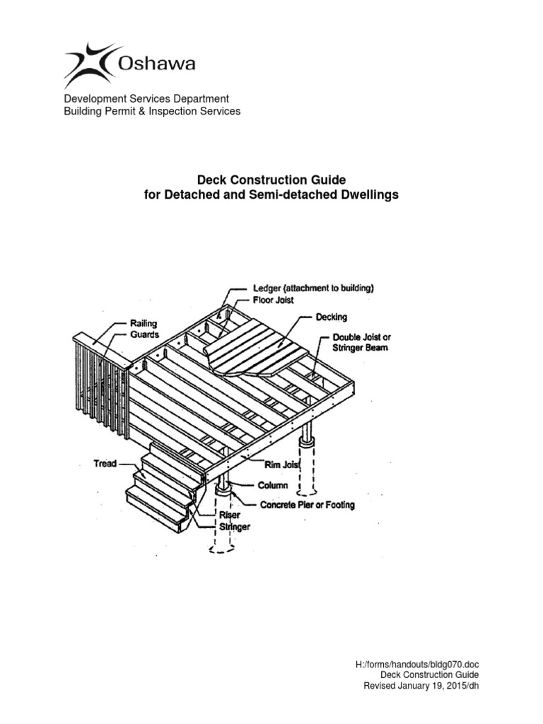 Deck Construction Guide For Detached and SemiDetached Dwellings PDF