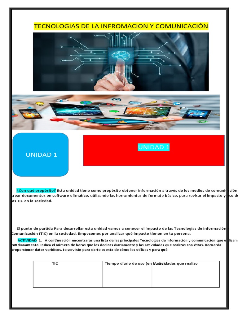 Tecnologias de La Infromacion y Comunicación Actividad 1 | PDF ...