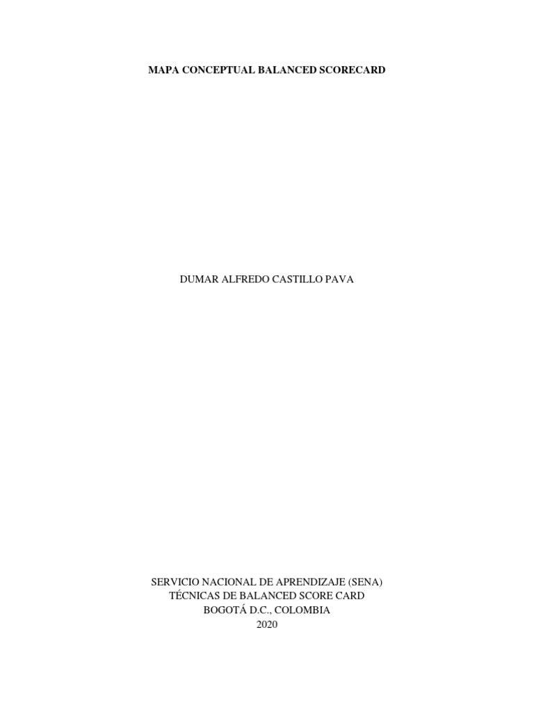 Mapa Conceptual del Balanced Scorecard | PDF | Economias | Business