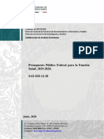 Presupuesto Publico Federal para La Funcin Salud 2019-2020