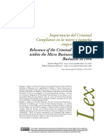 Importancia Del Criminal Compliance en La Micro y Pequeña Empresa en El Perú