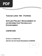 A P M I T E Cspm1Dr: Tutorial Letter 104 - Portfolio