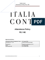 Italia Conti Attendance Policy FE / HE