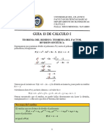 División sintética y teorema del residuo para polinomios