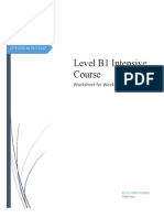 Level B1 Intensive Course: Worksheet For Week 7