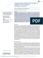 Language History Questionnaire (LHQ3) : An Enhanced Tool For Assessing Multilingual Experience