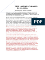 ENSAYO SOBRE LA CRISIS DE LA SALUD EN COLOMBIA Borrador