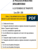 Ingeniería de Procesos en Industrias Agroalimentarias: Introducción A Los Fenómenos de Transporte Curso 2008 - 2009